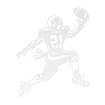 American Football Player Catching The Ball Metal Wall Art - MAIKERU STUDIO