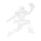 American Football Player Catching The Ball Metal Wall Art - MAIKERU STUDIO