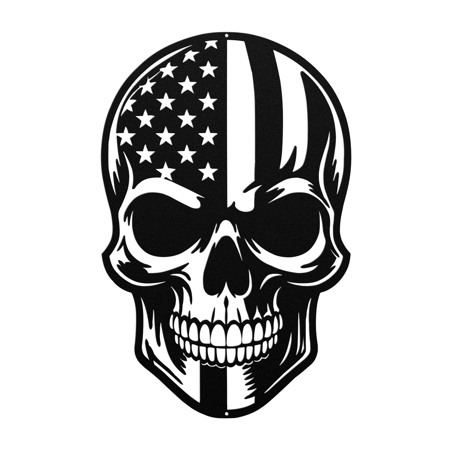 American Skull - Stand Free Or Die Patriotic Metal Wall art - MAIKERU STUDIO