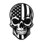 American Skull - Stand Free Or Die Patriotic Metal Wall art - MAIKERU STUDIO