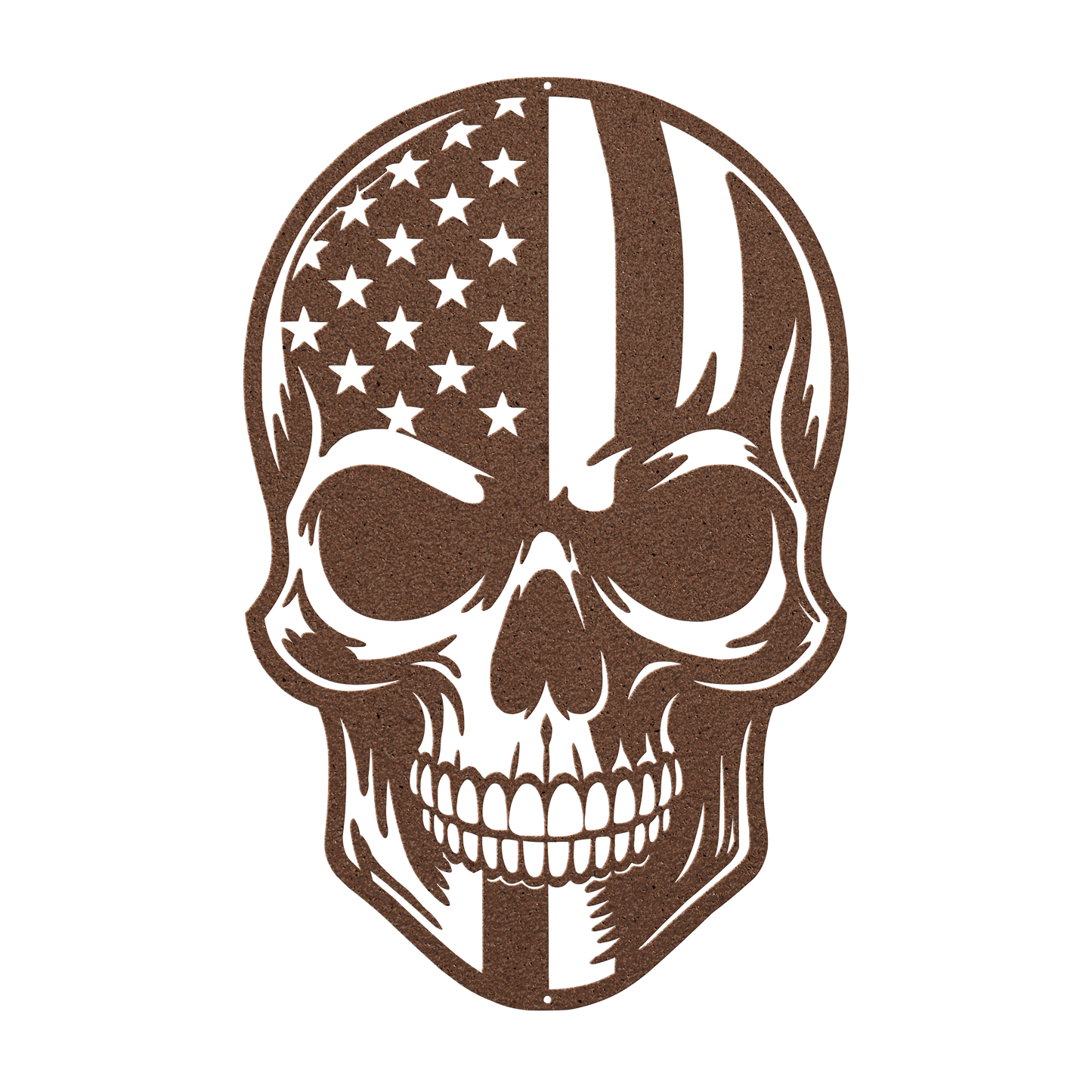 American Skull - Stand Free Or Die Patriotic Metal Wall art - MAIKERU STUDIO