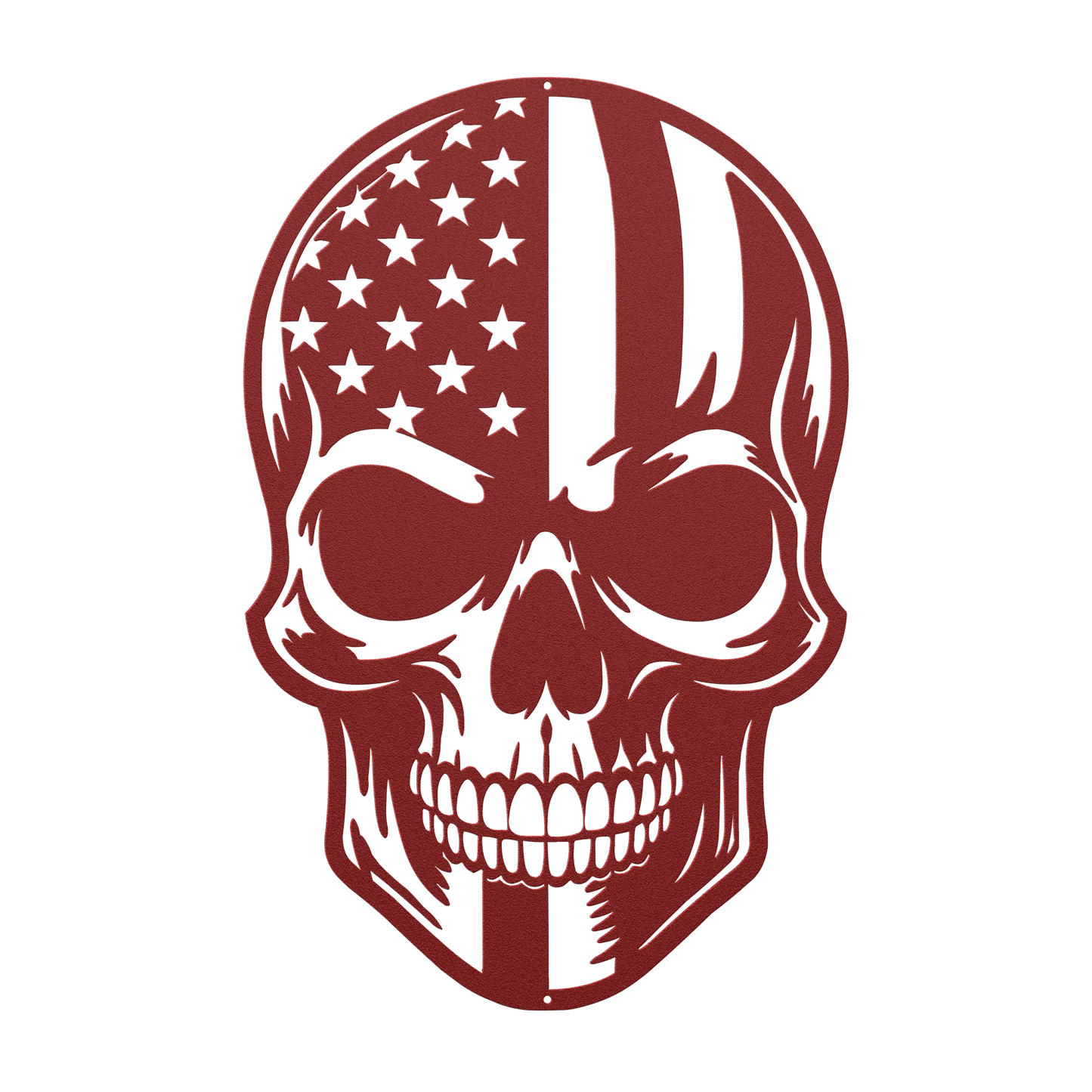 American Skull - Stand Free Or Die Patriotic Metal Wall art - MAIKERU STUDIO