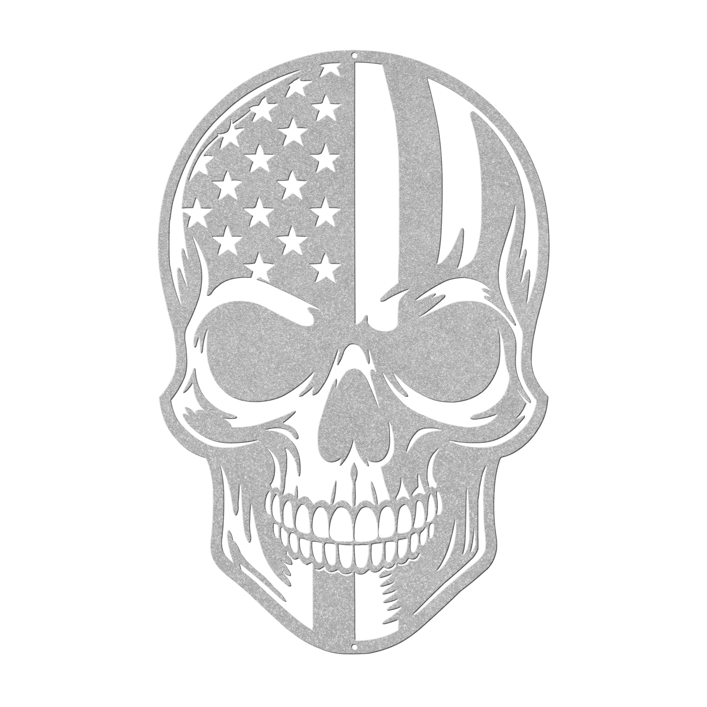 American Skull - Stand Free Or Die Patriotic Metal Wall art - MAIKERU STUDIO