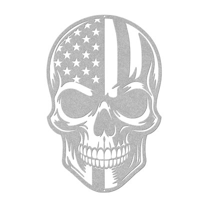 American Skull - Stand Free Or Die Patriotic Metal Wall art - MAIKERU STUDIO