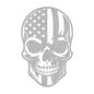 American Skull - Stand Free Or Die Patriotic Metal Wall art - MAIKERU STUDIO