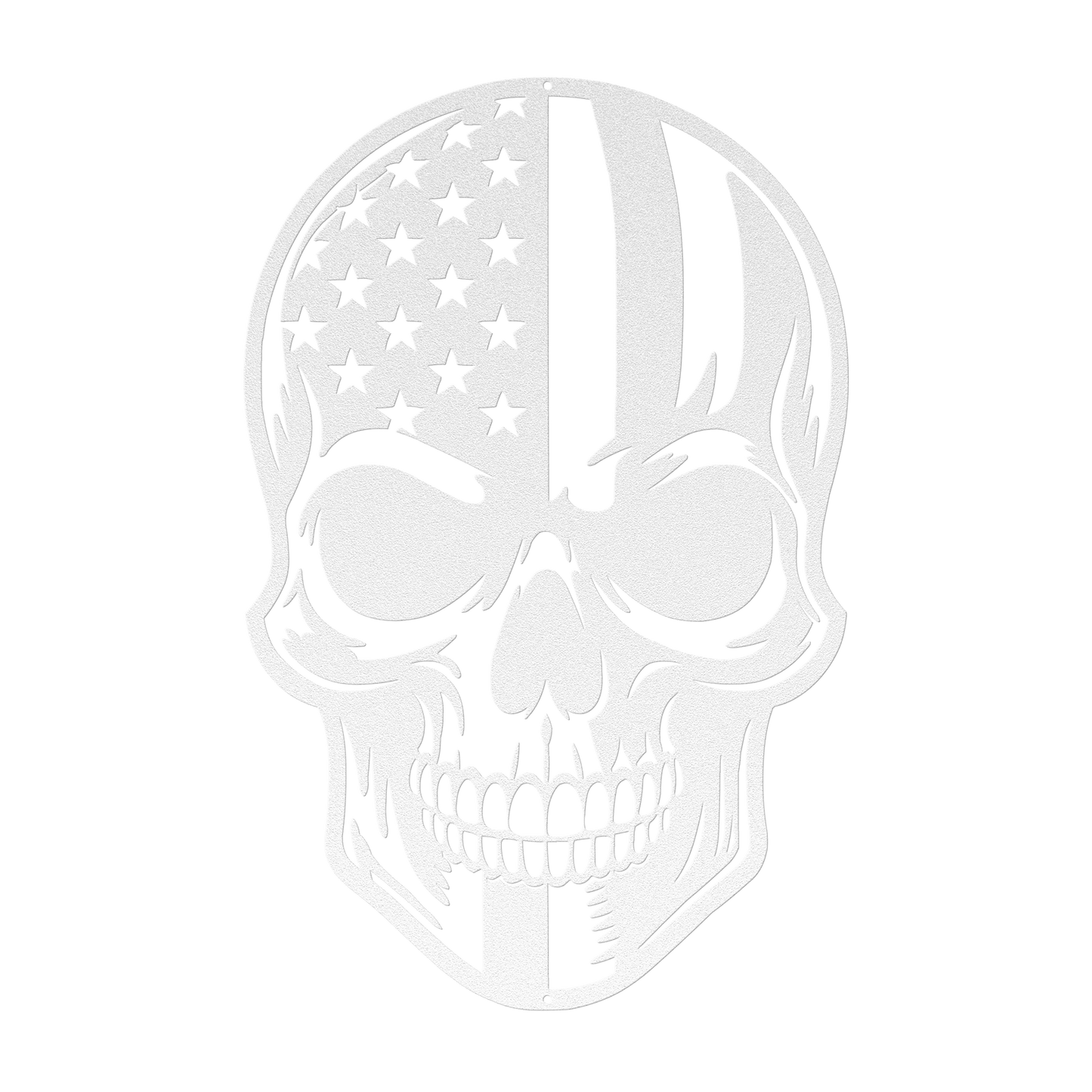 American Skull - Stand Free Or Die Patriotic Metal Wall art - MAIKERU STUDIO