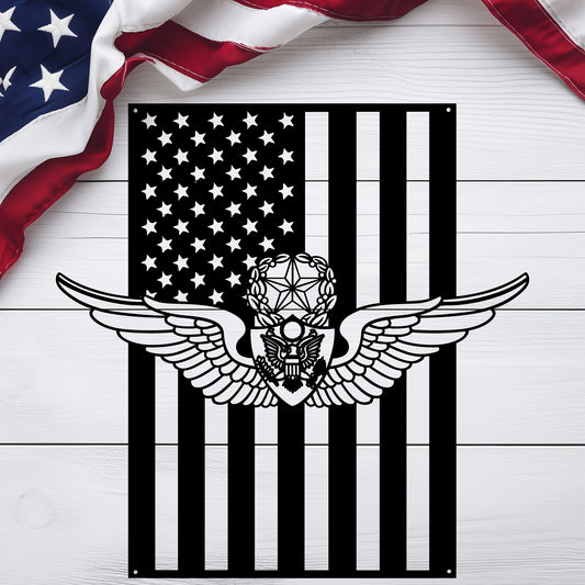 U.S. Army Master Aircrew Wings | American Flag Tribute - MAIKERU STUDIO