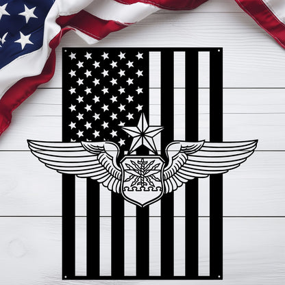 Senior Navigator Wings | American Flag Tribute - MAIKERU STUDIO