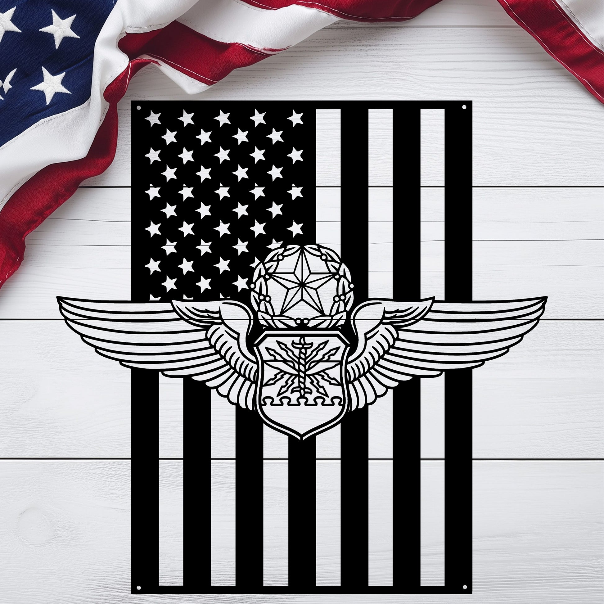 Master Navigator Wings | American Flag Tribute - MAIKERU STUDIO