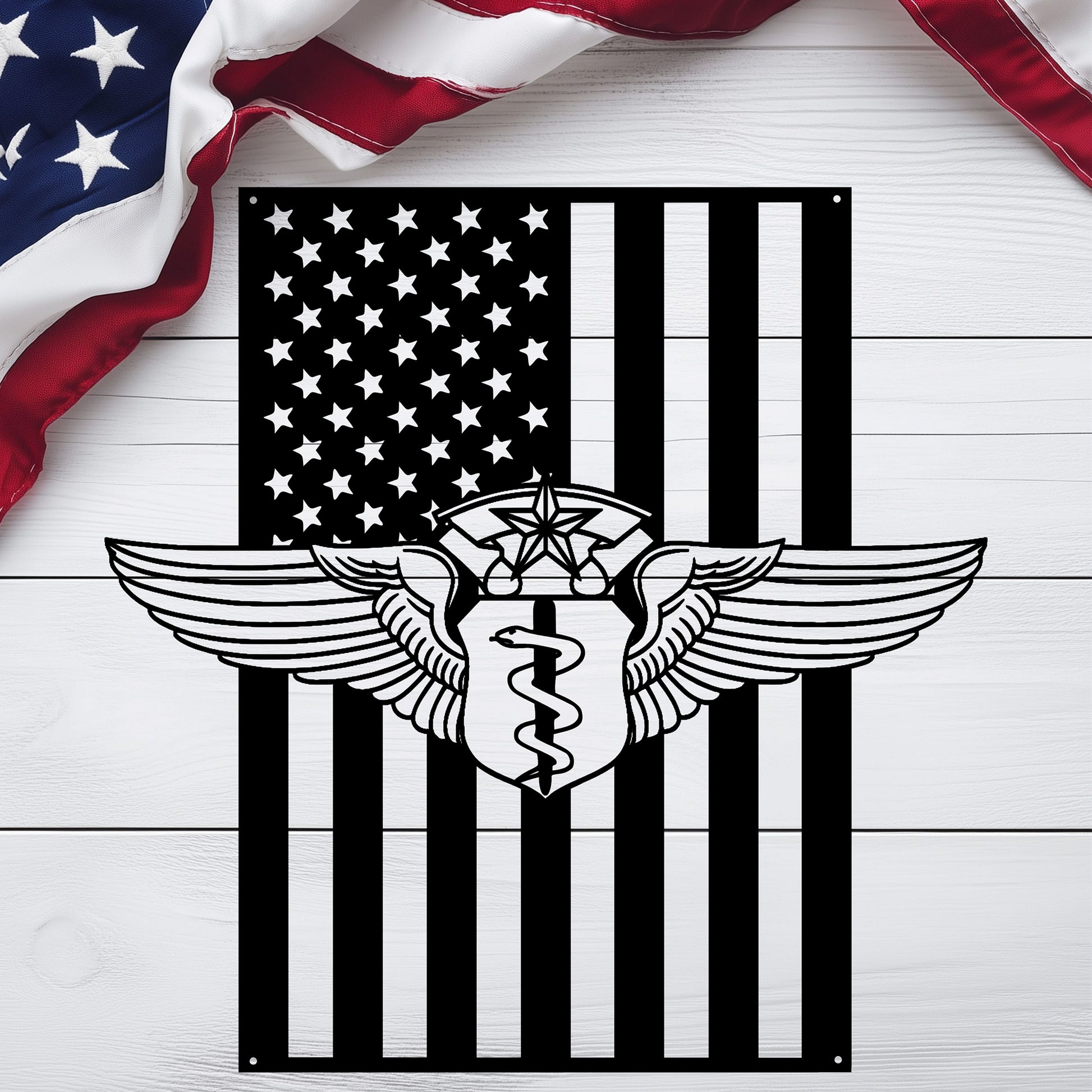 U.S. Air Force Chief Flight Surgeon Wings | American Flag Tribute - MAIKERU STUDIO