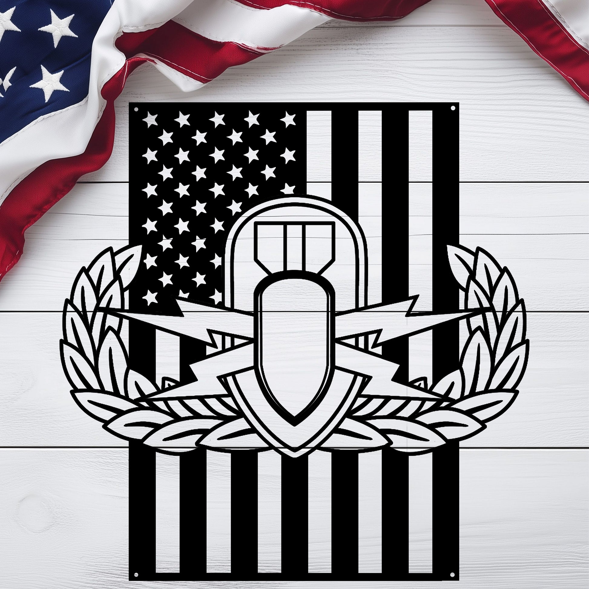 EOD Badge | American Flag Tribute - MAIKERU STUDIO
