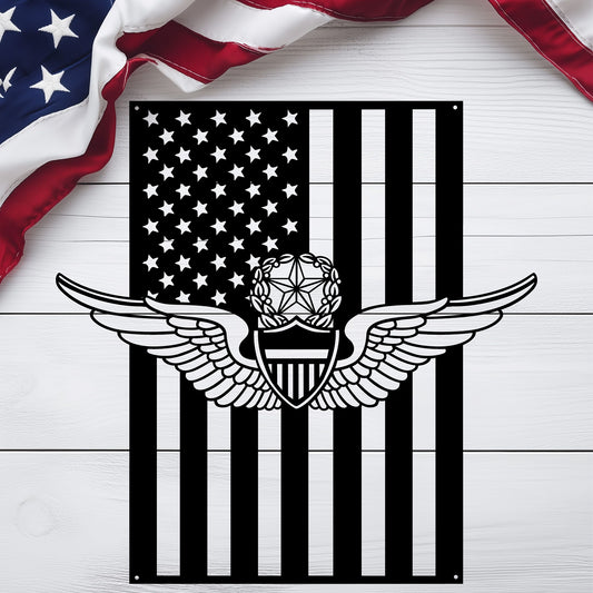 U.S. Army Master Aviation Wings | American Flag Tribute - MAIKERU STUDIO