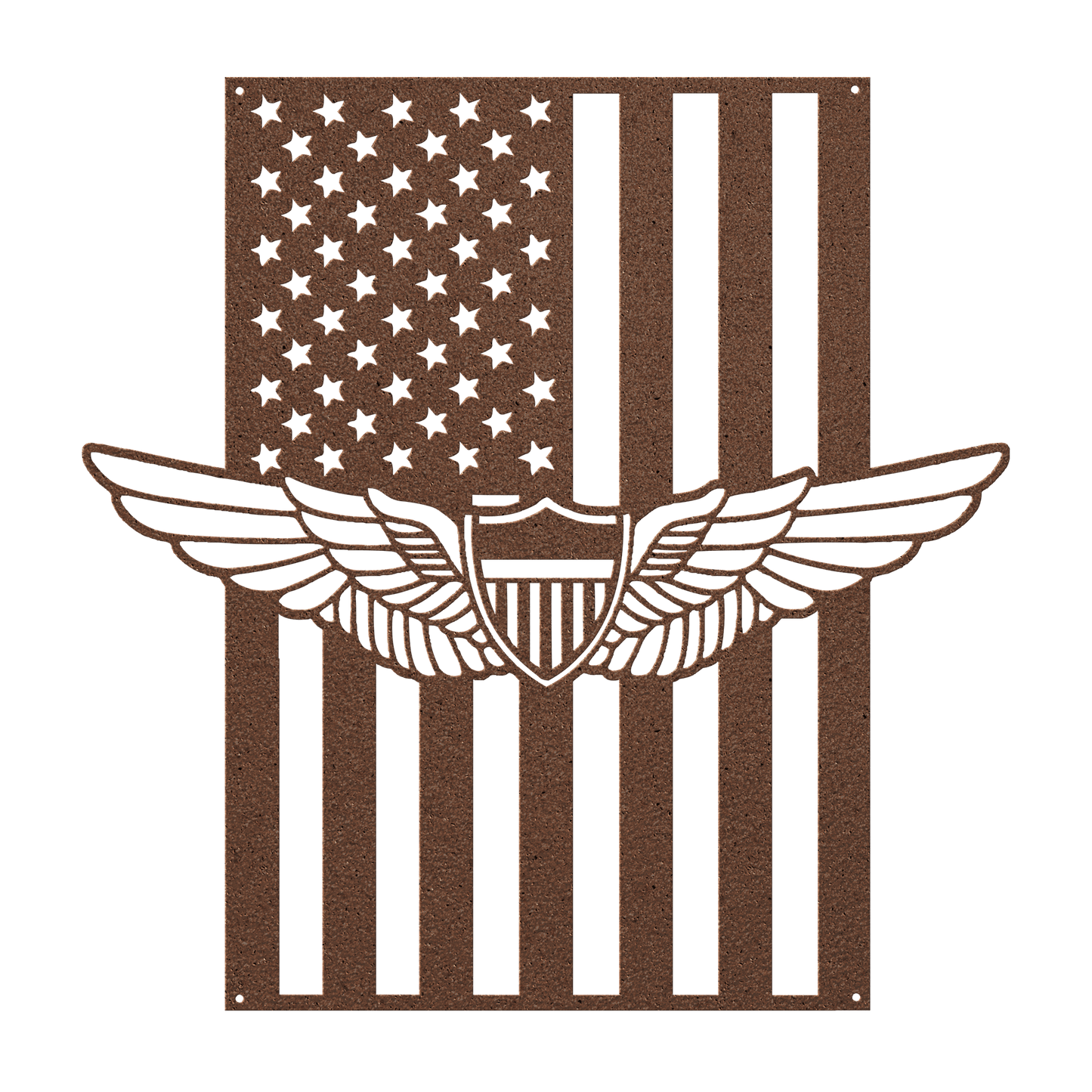 Aviation Wings Badge | American Flag Wall Art Tribute - MAIKERU STUDIO