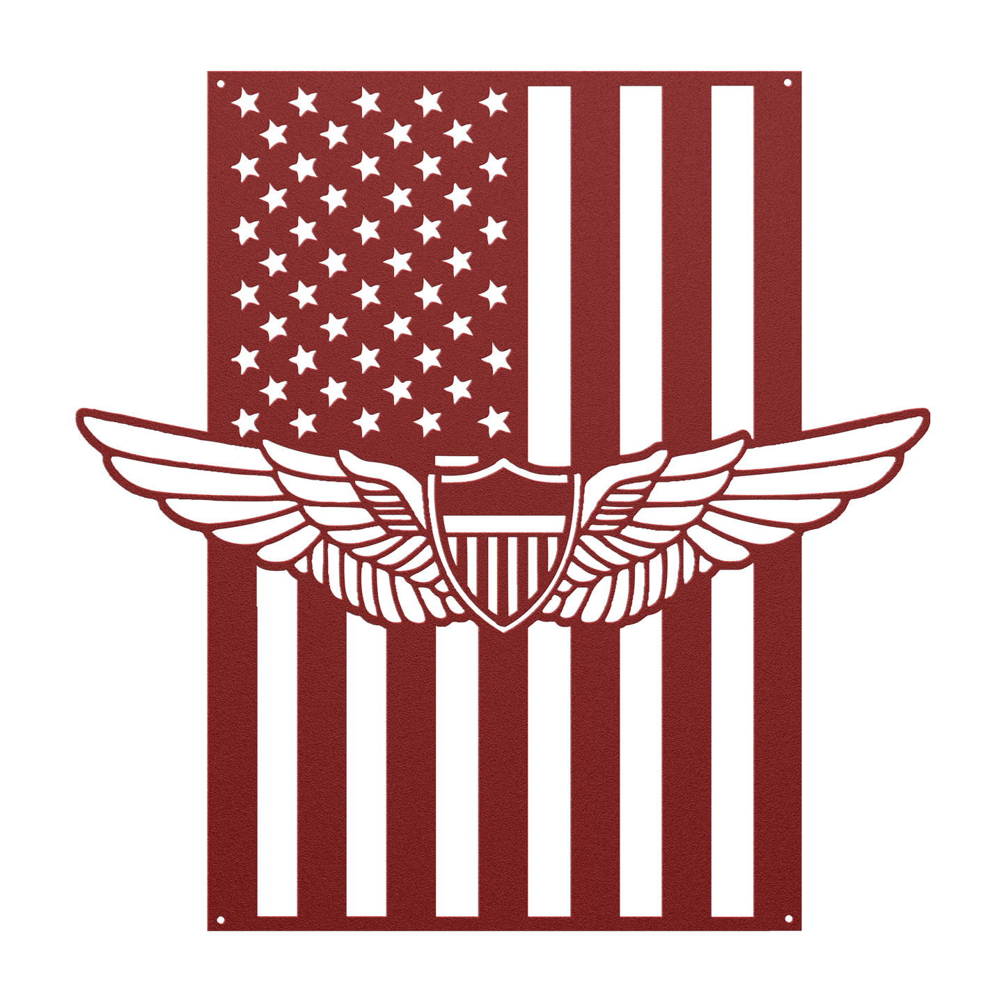 Aviation Wings Badge | American Flag Wall Art Tribute - MAIKERU STUDIO