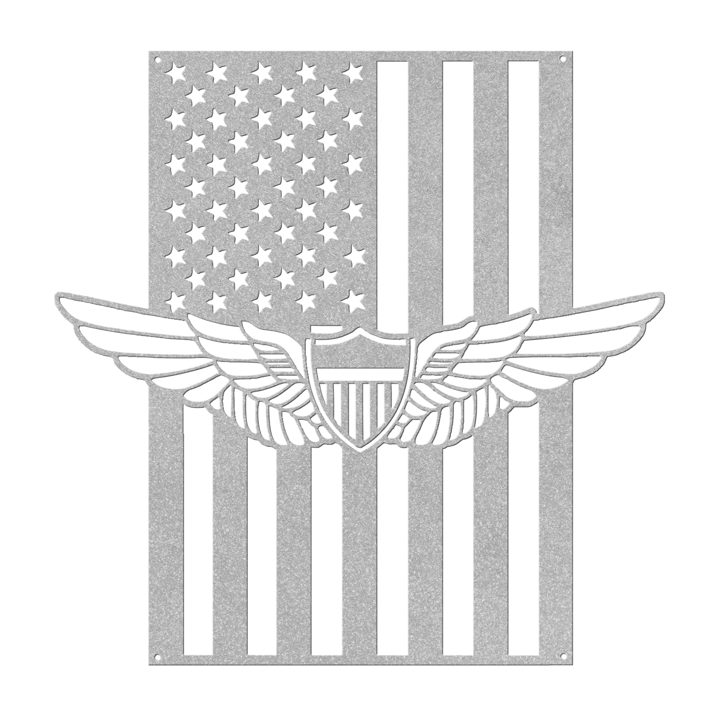 Aviation Wings Badge | American Flag Wall Art Tribute - MAIKERU STUDIO