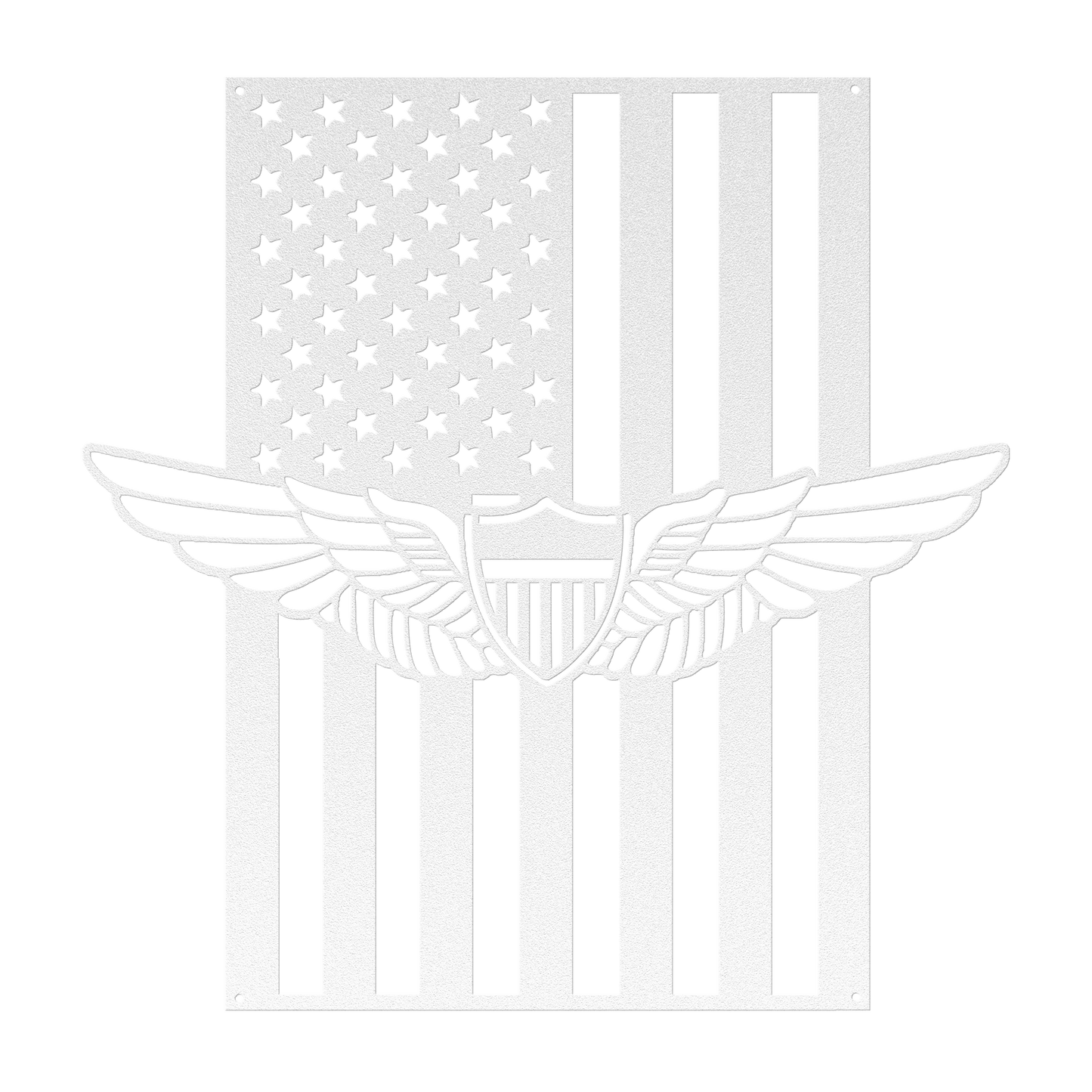Aviation Wings Badge | American Flag Wall Art Tribute - MAIKERU STUDIO
