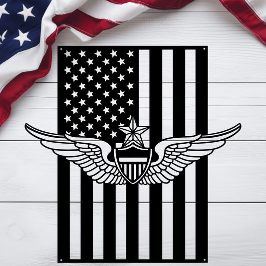 U.S. Army Senior Aviation wings | American Flag Tribute - MAIKERU STUDIO