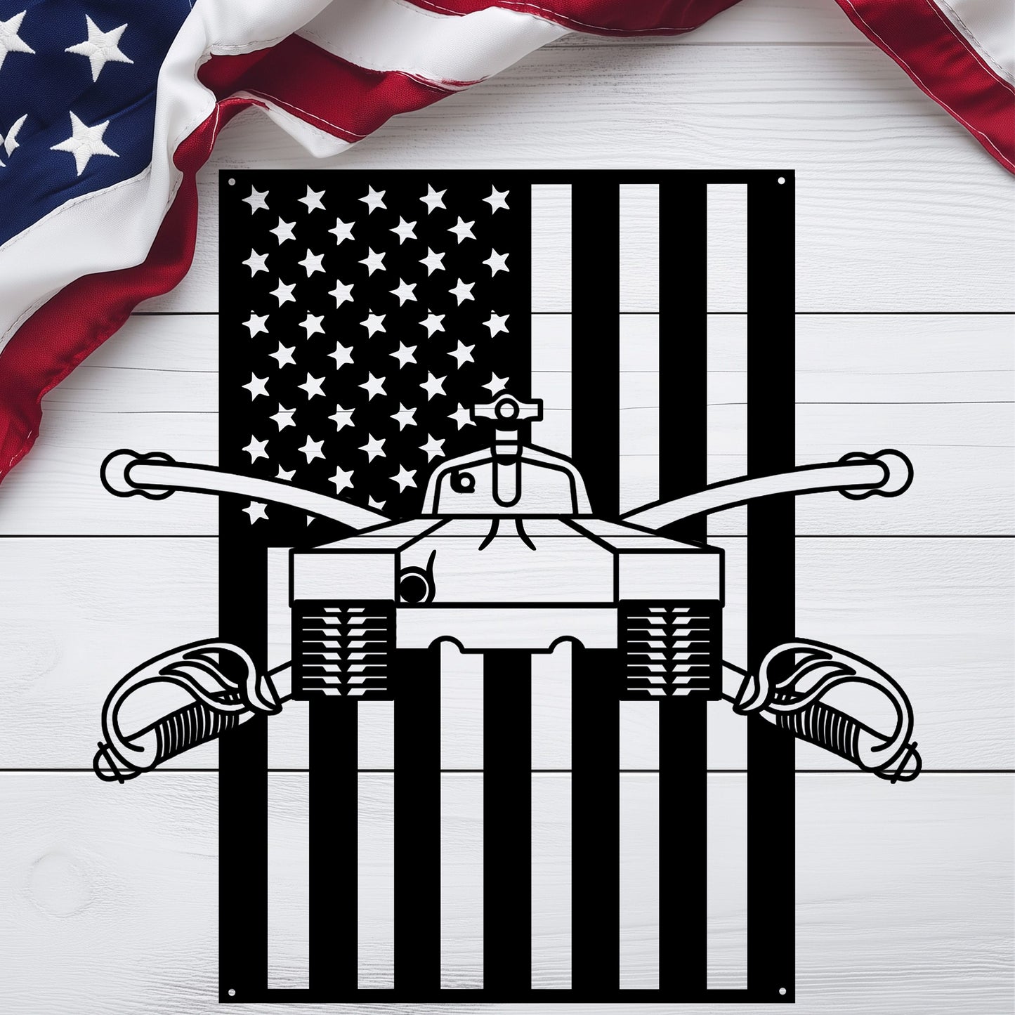U.S. Army Armor Insignia | American Flag Tribute - MAIKERU STUDIO