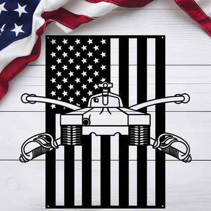 U.S. Army Armor Insignia | American Flag Tribute - MAIKERU STUDIO