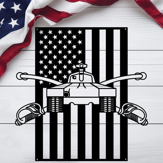 U.S. Army Armor Insignia | American Flag Tribute - MAIKERU STUDIO