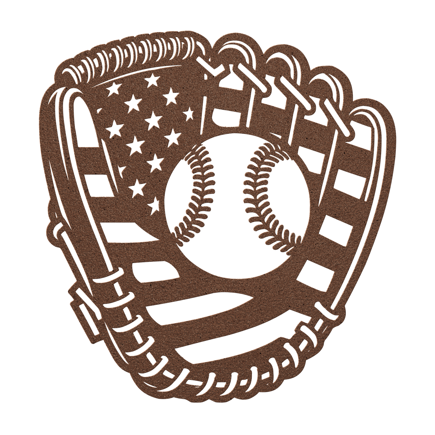 Baseball Glove "Mitt" With The American Flag Metal Wall Art - MAIKERU STUDIO