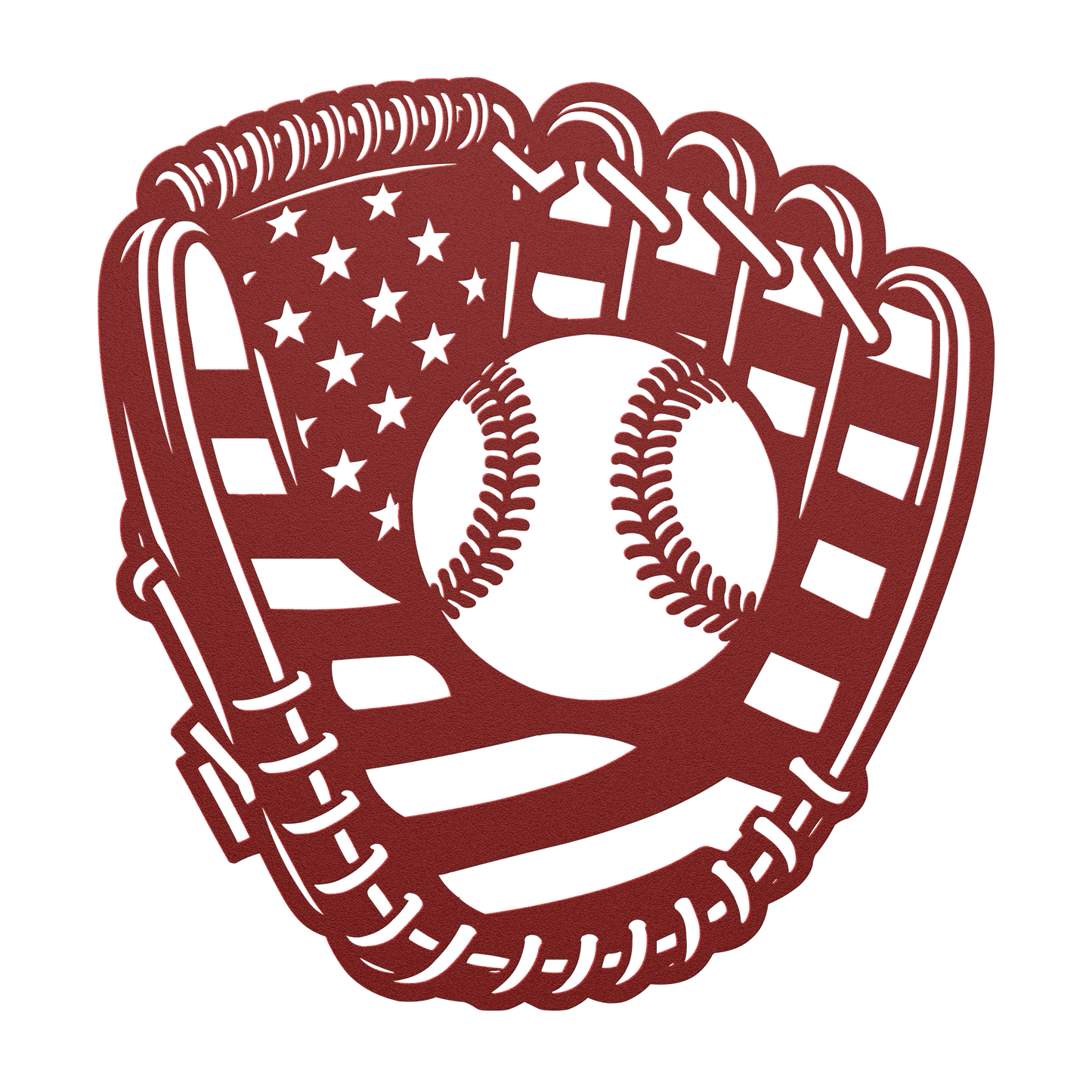 Baseball Glove "Mitt" With The American Flag Metal Wall Art - MAIKERU STUDIO