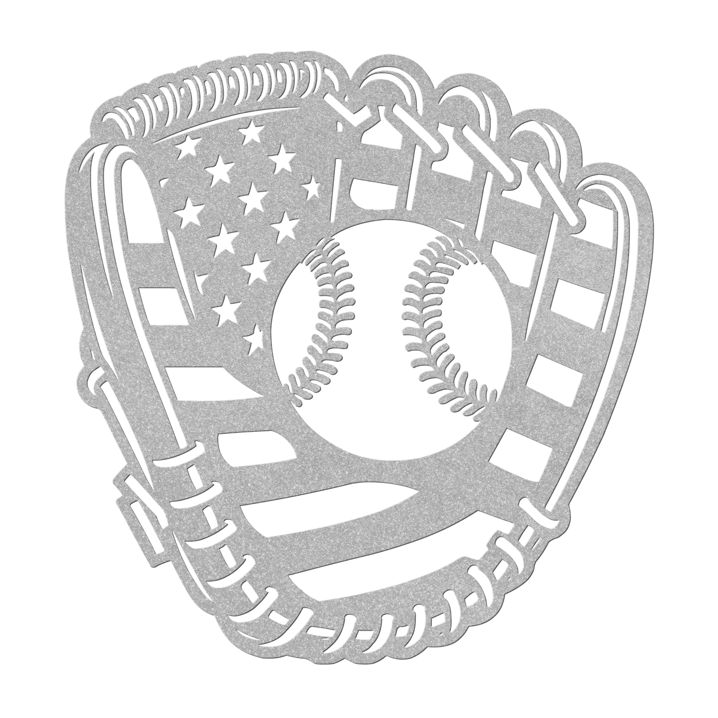 Baseball Glove "Mitt" With The American Flag Metal Wall Art - MAIKERU STUDIO