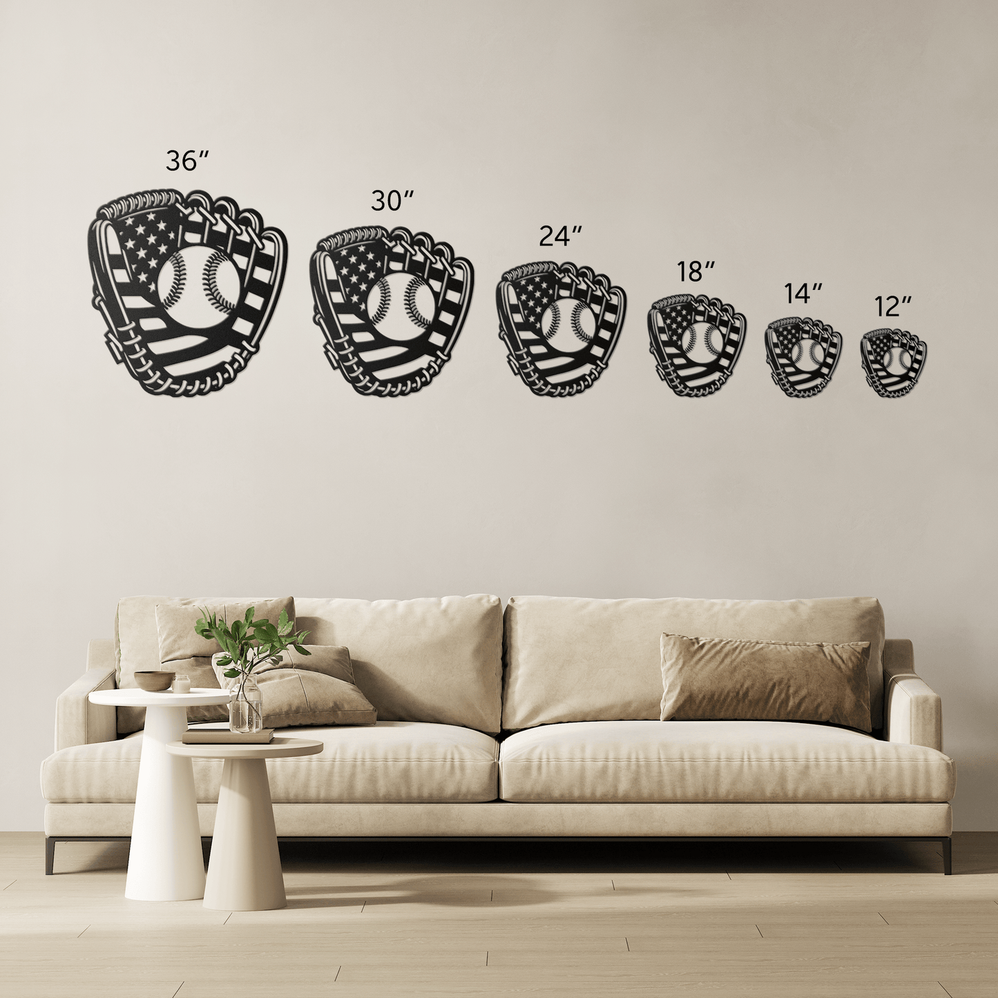 Baseball Glove "Mitt" With The American Flag Metal Wall Art - MAIKERU STUDIO