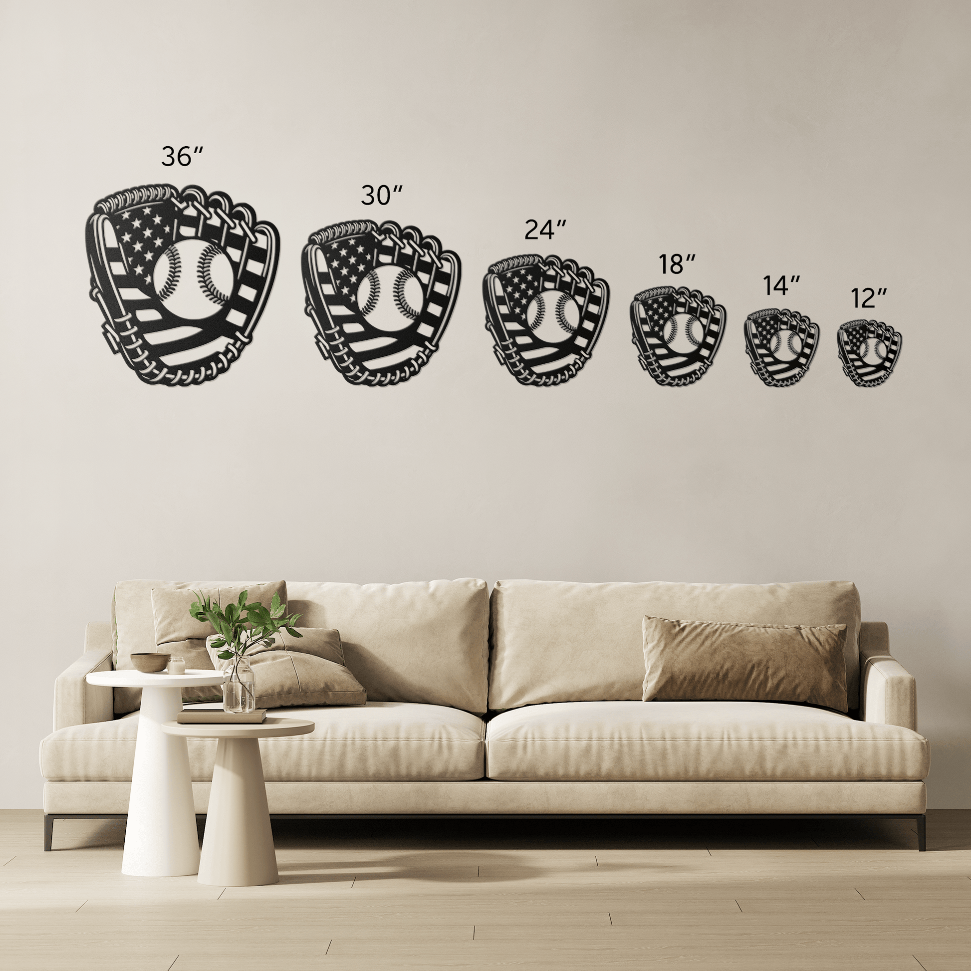 Baseball Glove "Mitt" With The American Flag Metal Wall Art - MAIKERU STUDIO
