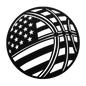 Basketball With The American Flag Metal Wall Art - MAIKERU STUDIO