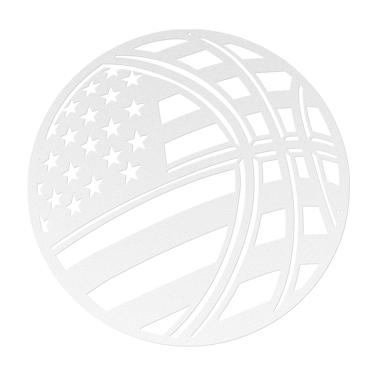Basketball With The American Flag Metal Wall Art - MAIKERU STUDIO