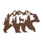 Bear With Deer Mountain Scene Metal Wall Art - MAIKERU STUDIO
