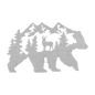 Bear With Deer Mountain Scene Metal Wall Art - MAIKERU STUDIO