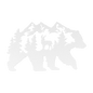 Bear With Deer Mountain Scene Metal Wall Art - MAIKERU STUDIO