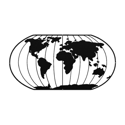 Big World Metal Wall Art - MAIKERU STUDIO