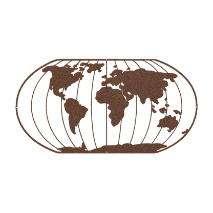 Big World Metal Wall Art - MAIKERU STUDIO