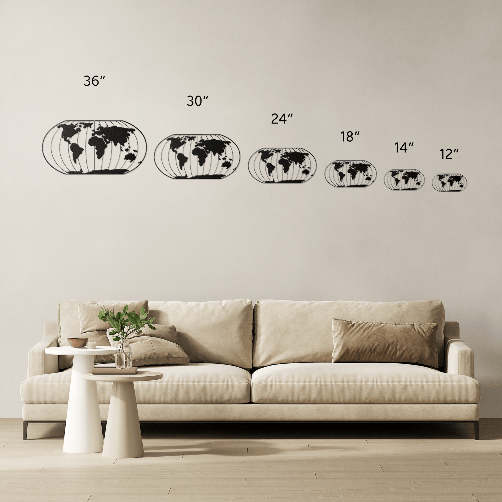 Big World Metal Wall Art - MAIKERU STUDIO