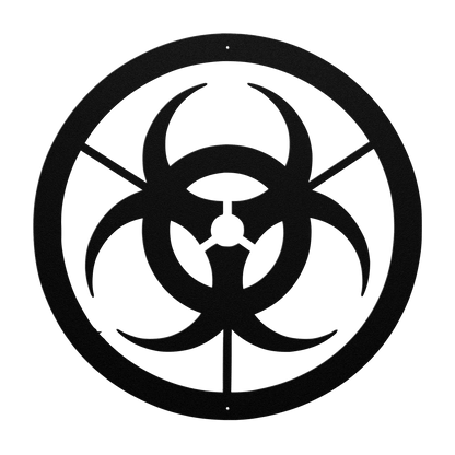 Biohazard Metal Wall Art | Halloween Zombie & Haunted Lab Decor - MAIKERU STUDIO