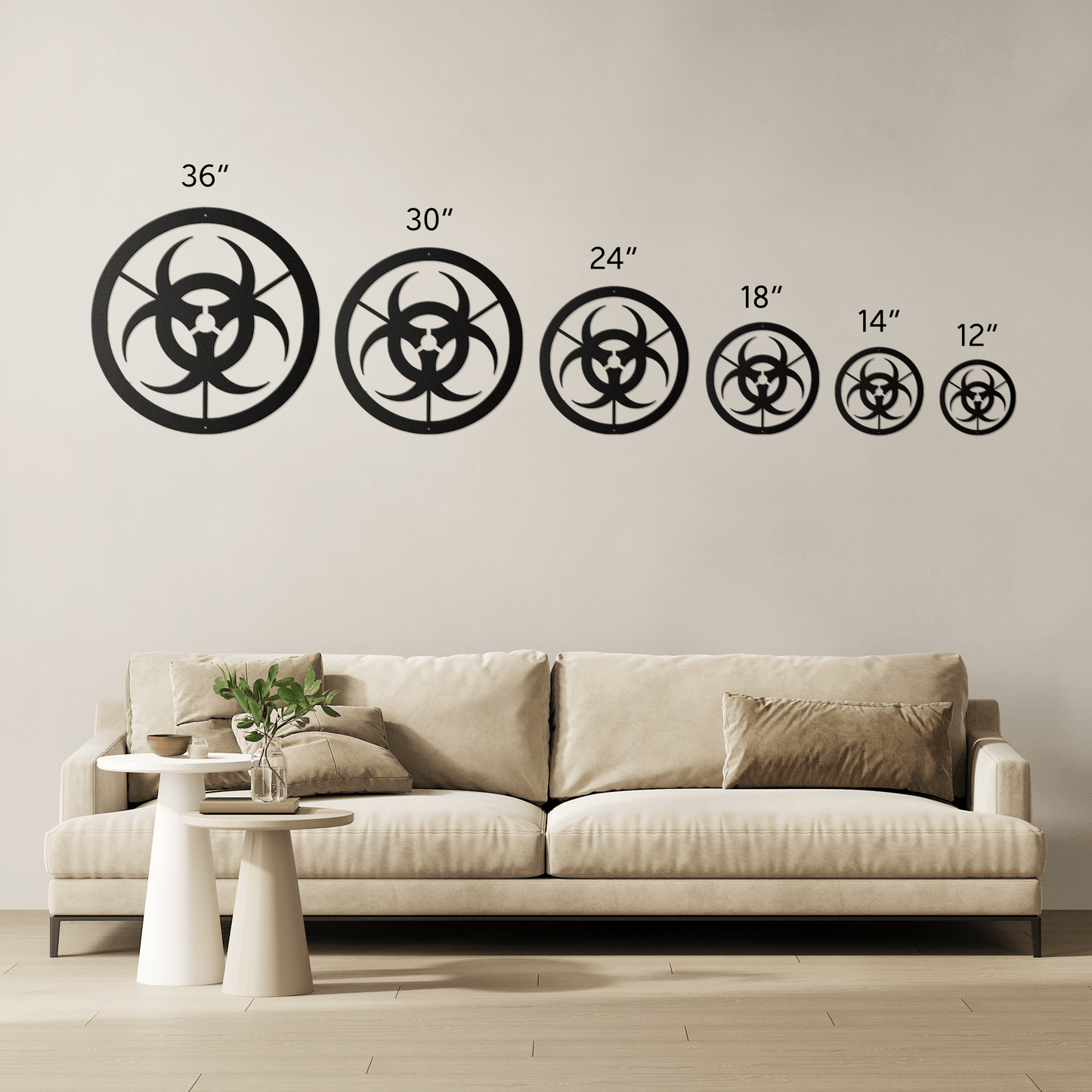 Biohazard Metal Wall Art | Halloween Zombie & Haunted Lab Decor - MAIKERU STUDIO