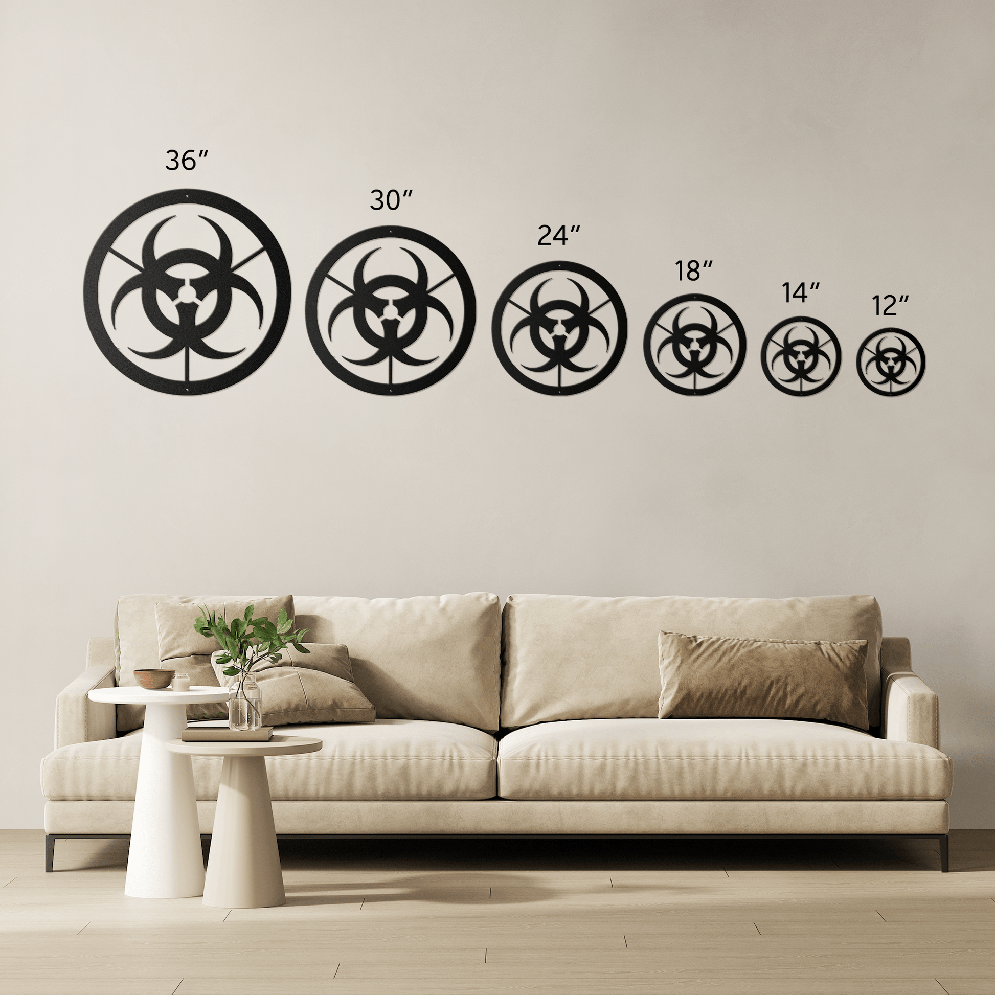 Biohazard Metal Wall Art | Halloween Zombie & Haunted Lab Decor - MAIKERU STUDIO