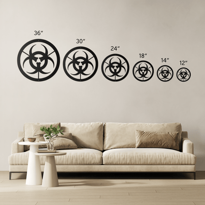 Biohazard Metal Wall Art | Halloween Zombie & Haunted Lab Decor - MAIKERU STUDIO