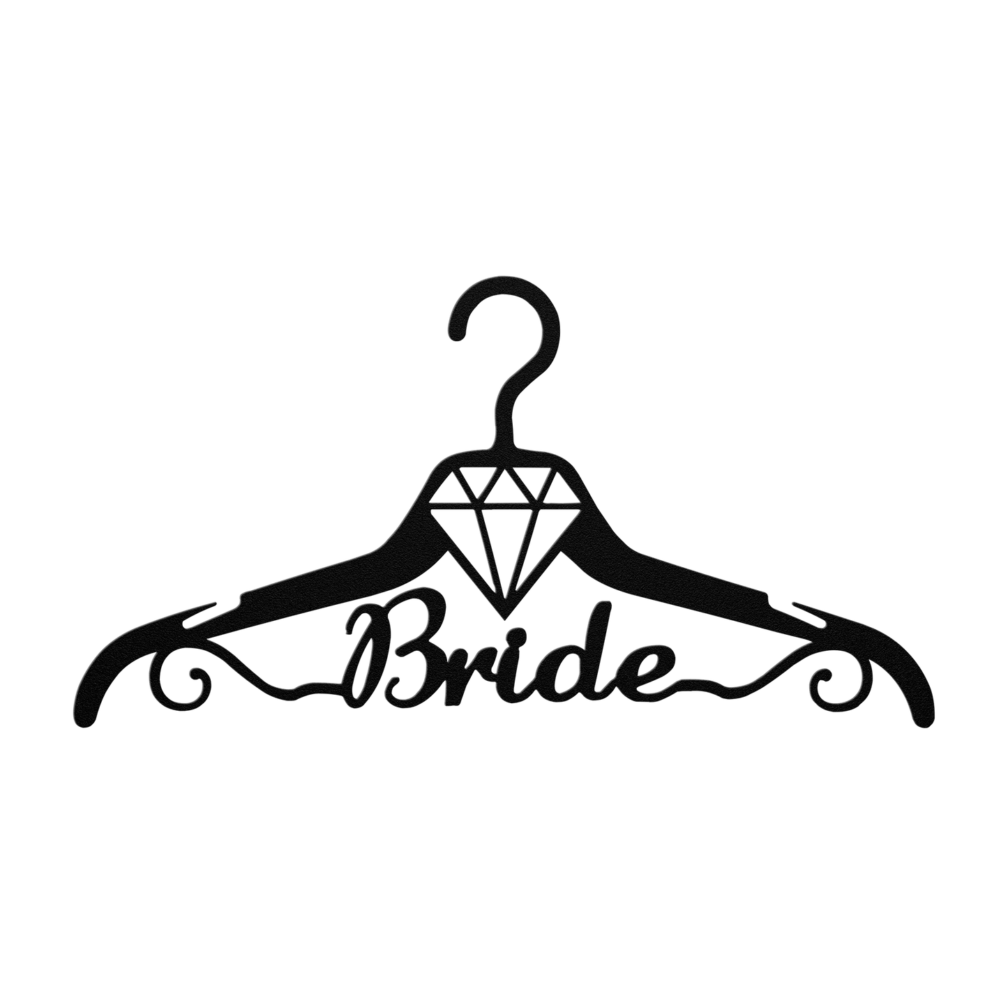Fun Bride Wedding Coat Hanger Metal Wall Art - MAIKERU STUDIO