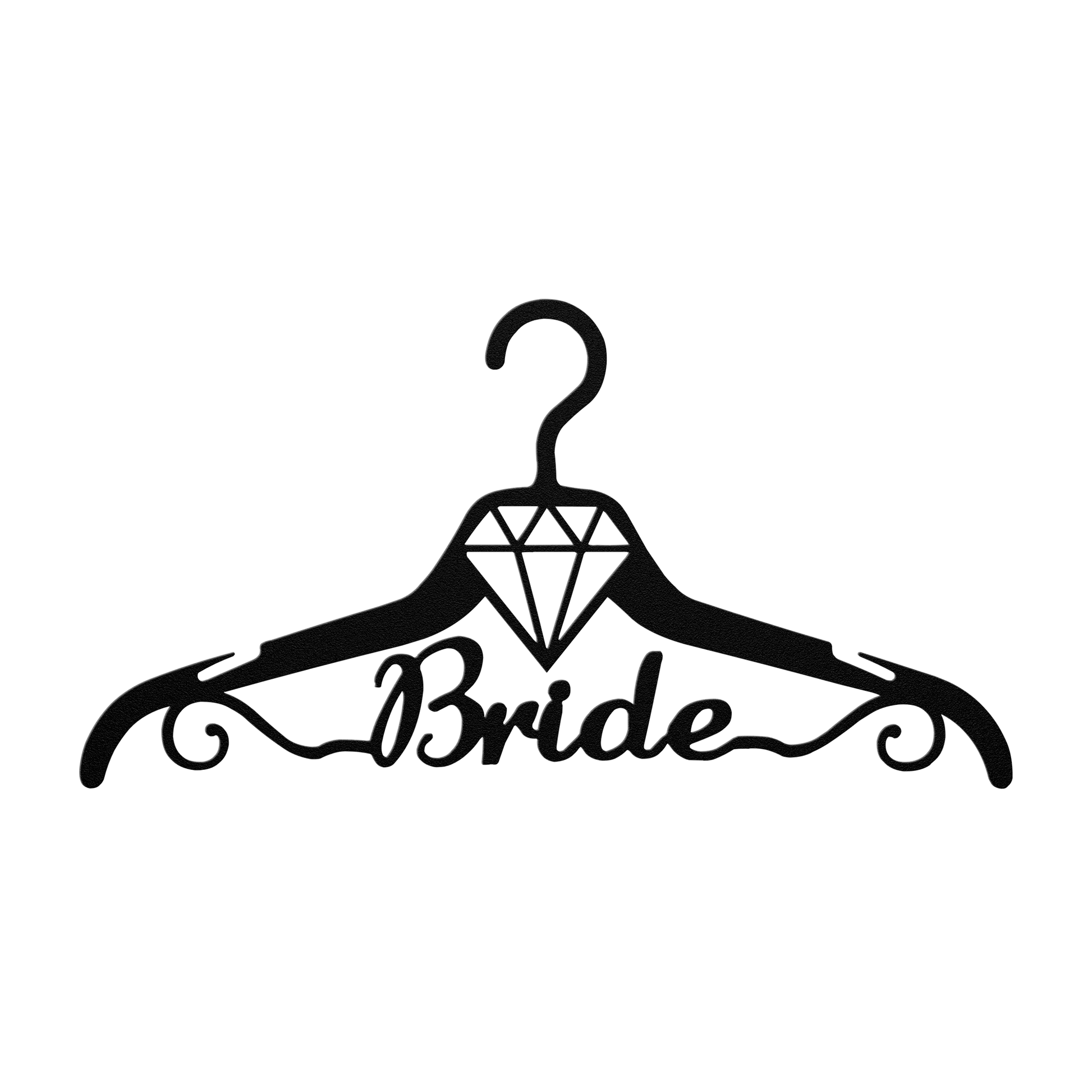 Fun Bride Wedding Coat Hanger Metal Wall Art - MAIKERU STUDIO