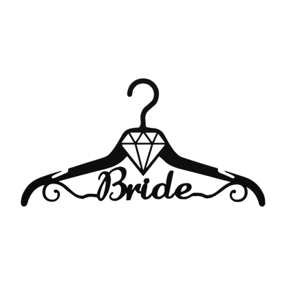 Fun Bride Wedding Coat Hanger Metal Wall Art - MAIKERU STUDIO
