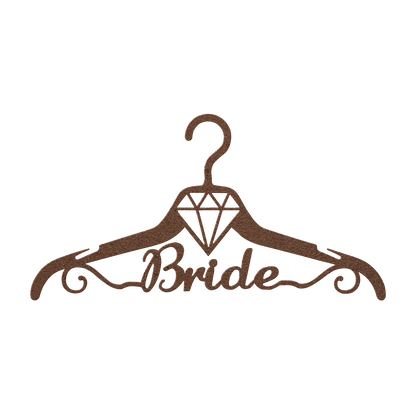 Fun Bride Wedding Coat Hanger Metal Wall Art - MAIKERU STUDIO