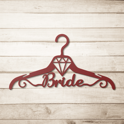 Fun Bride Wedding Coat Hanger Metal Wall Art - MAIKERU STUDIO