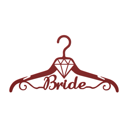 Fun Bride Wedding Coat Hanger Metal Wall Art - MAIKERU STUDIO