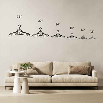 Fun Bride Wedding Coat Hanger Metal Wall Art - MAIKERU STUDIO