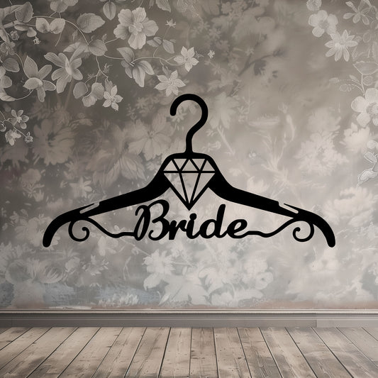 Fun Bride Wedding Coat Hanger Metal Wall Art - MAIKERU STUDIO