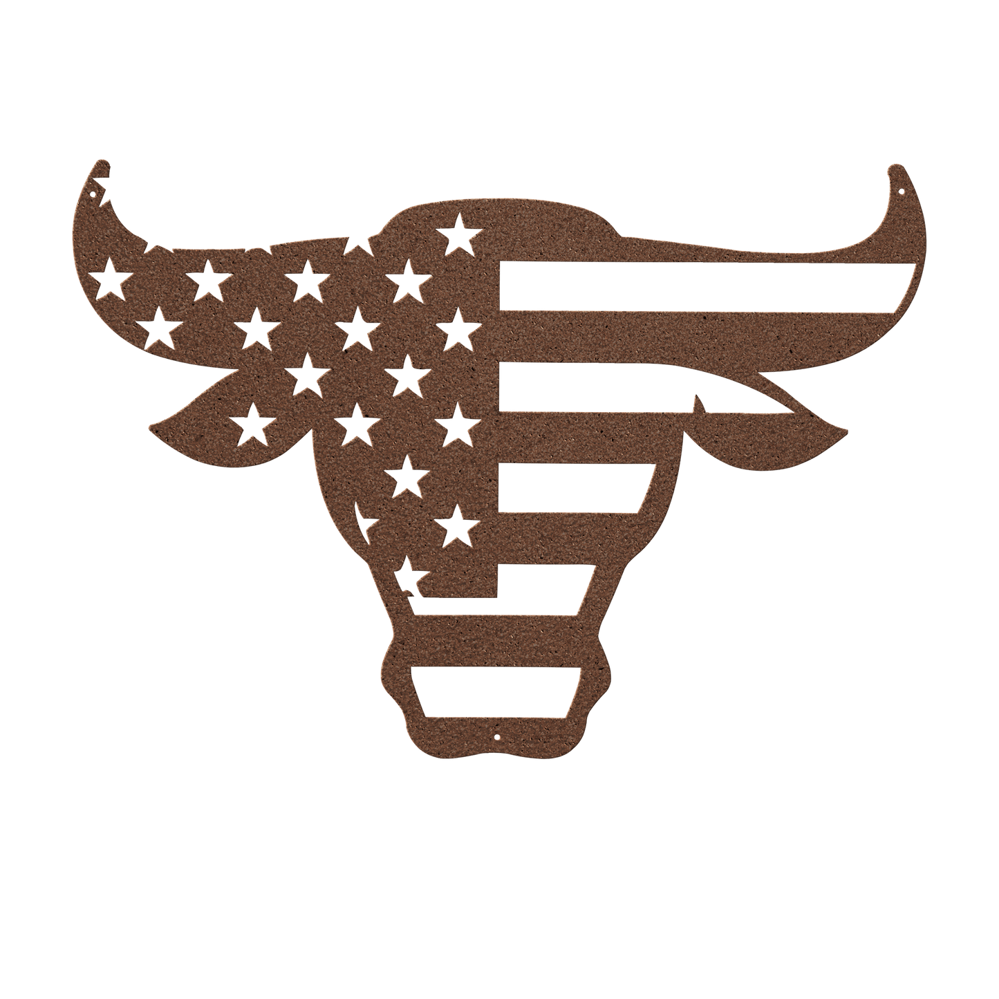 Bulls Head With American Flag Metal Wall Art - MAIKERU STUDIO